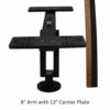 Cornfield Fishing Gear Double Monitor Mount – 6″, 8″, 10″, 12″ or 14″ Arms