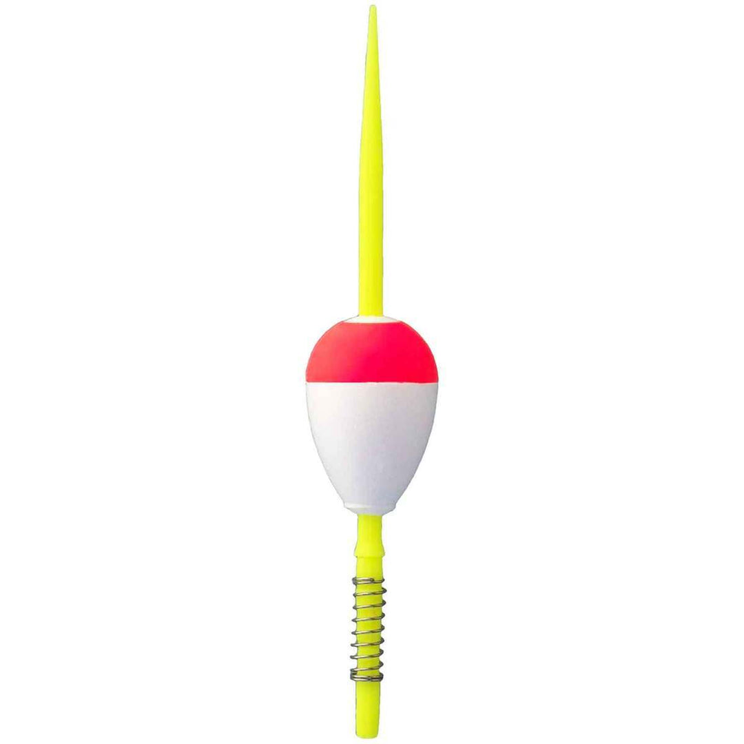 Comal Tackle Spring Stick Pear Bobber/Float - Fluorescent Red/White, 1-1/2in, Non-Weighted, 3pk