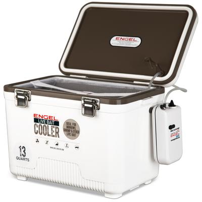 13qt Live Bait Drybox/Cooler with 2 speed aerator pump and net