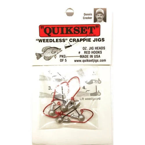 EC Quikset Weedless Crappie Jig 1/32 OZ #4 HOOK
