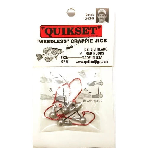 EC Quikset Weedless Crappie Jig 1/32OZ #2 HOOK
