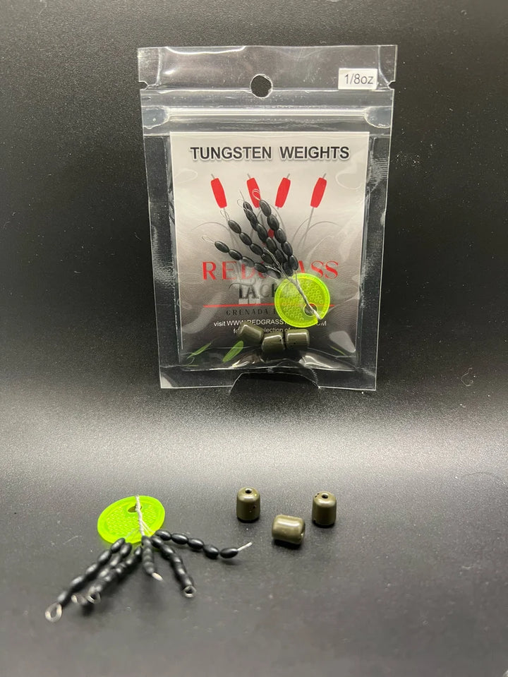 Redgrass Tackle Tungsten Barrel Weight w/ Bobber Stoppers