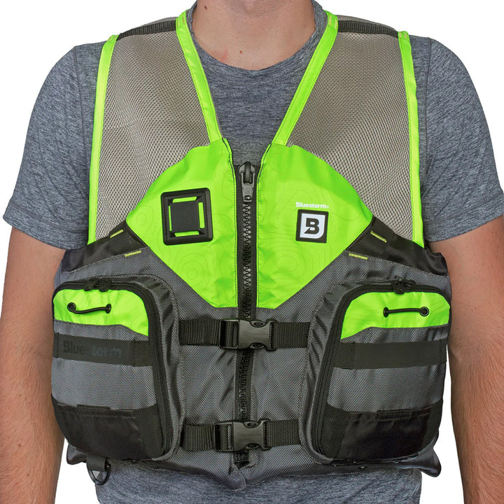 Bluestorm Sportsman Adult Mesh Fishing Life Jacket - Hi-Vis - L/XL [BS-105-HVS-L/XL]