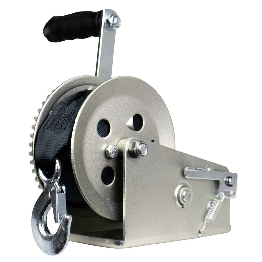 Powerwinch Utility Series Winch 2,000lb, 2 Speed, 6" Crank Arm - Carbon Black [21500-W-2000-6-B-R]
