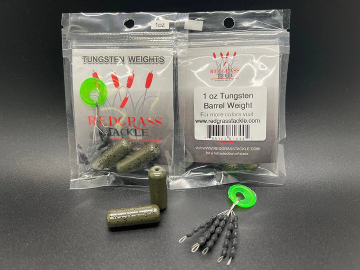 Redgrass Tackle Tungsten Barrel Weight w/ Bobber Stoppers