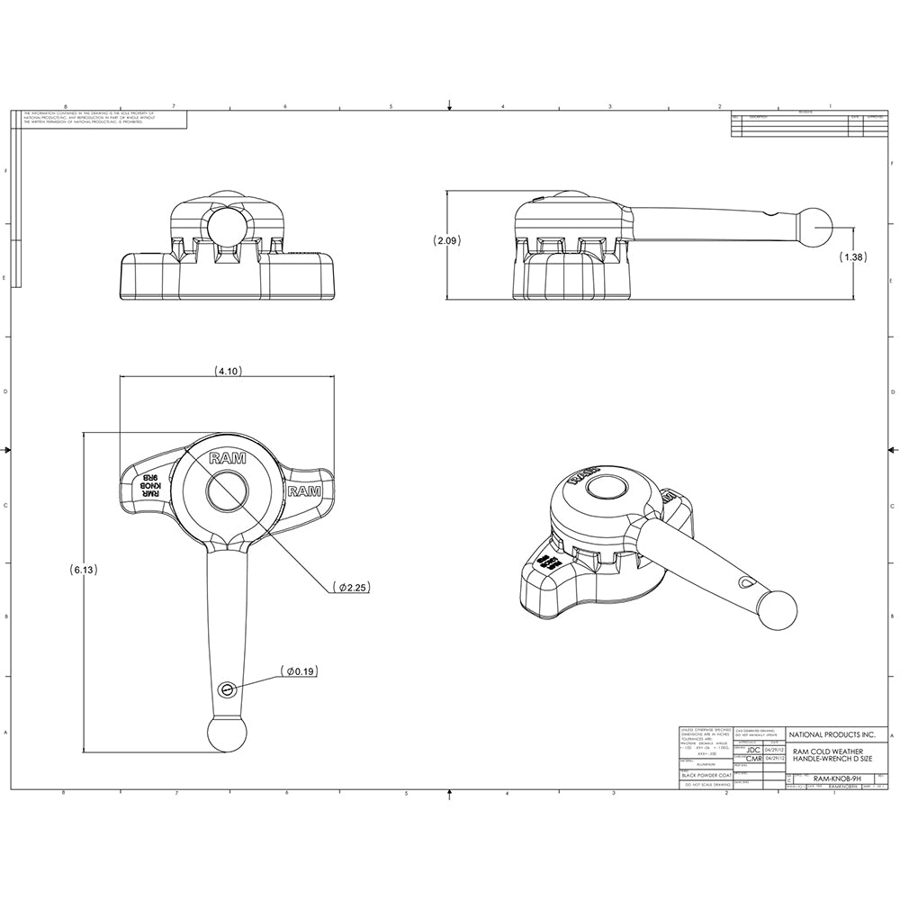 RAM Mount Handle Wrench f/"D" Size Ball Arms & Mounts [RAM-KNOB9HU]