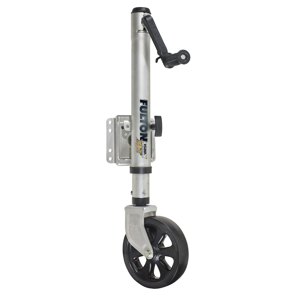 Fulton XLT 1500 lbs. Swing Away Bolt-On Jack w/12" Travel & 8" Poly Wheel - Sharkskin Finish [141133]