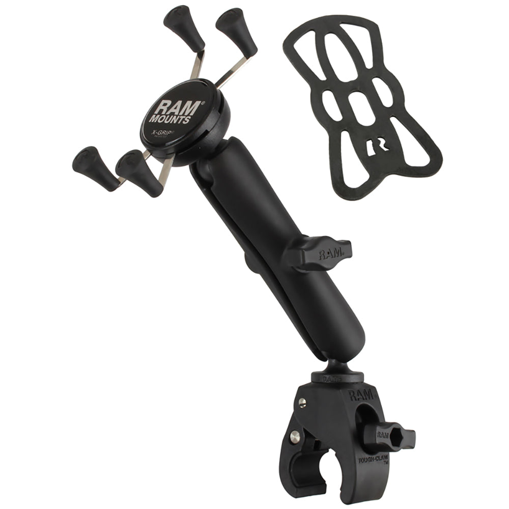 RAM Mount Universal Tough-Claw Base w/Long Double Socket Arm & Universal X-Grip Cell/iPhone Cradle [RAM-B-400-C-UN7U]