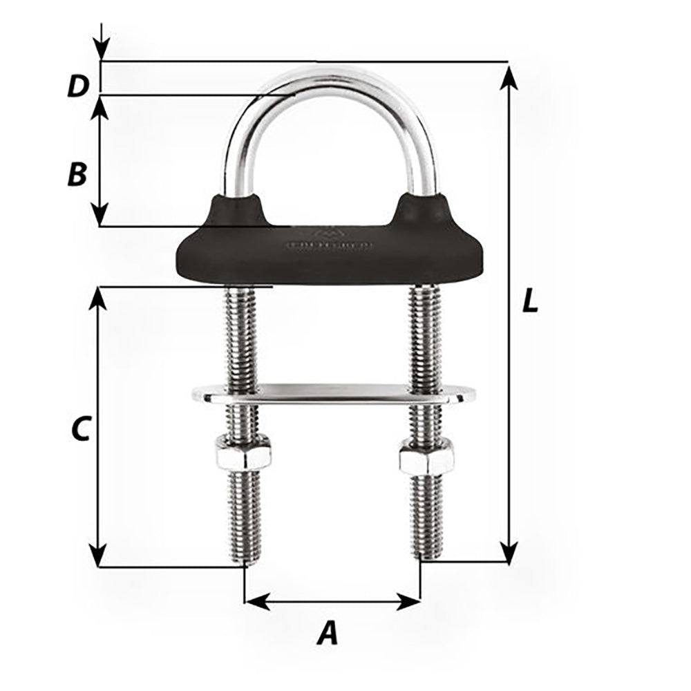 Wichard Black Watertight U-bolt - 5mm Diameter - 13/64" - 60mm Length - 2-23/64" [65321]