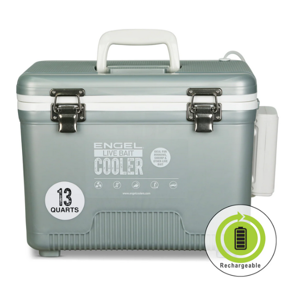 Engel 13Qt Live bait Pro Cooler with AP3 Rechargeable Aerator & Stainless Hardware