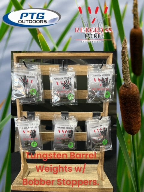 Redgrass Tackle Tungsten Barrel Weight w/ Bobber Stoppers