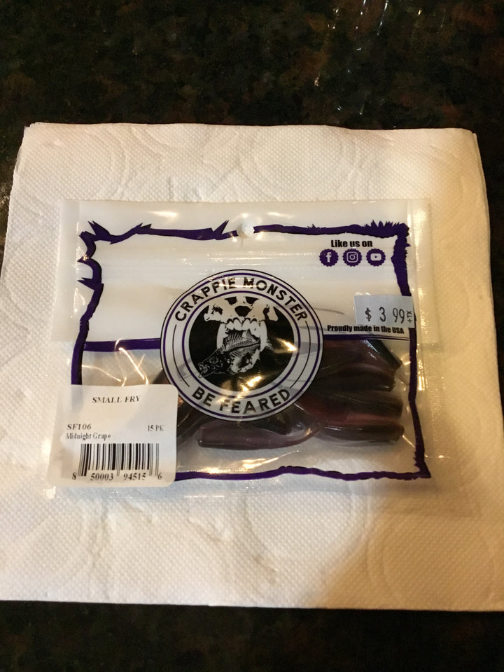 SF106 Crappie Monster Small Fry  Midnight Grape 15 pk