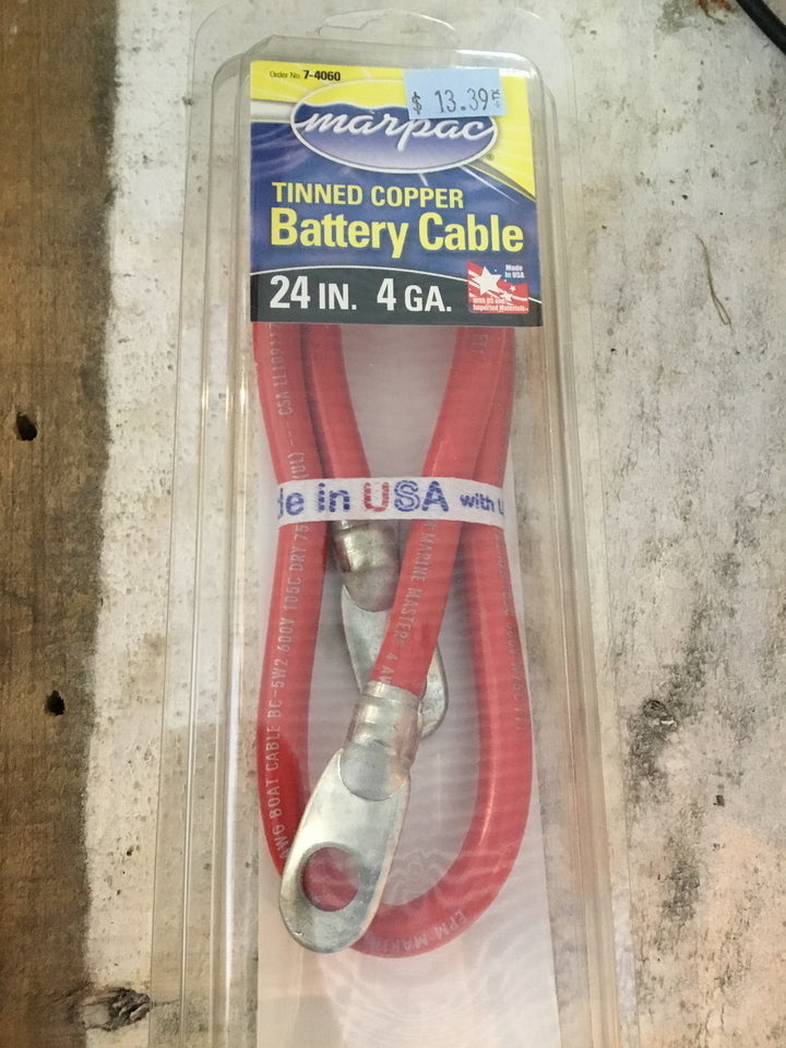Tinned Copper Battery Cable 24in. 4ga.